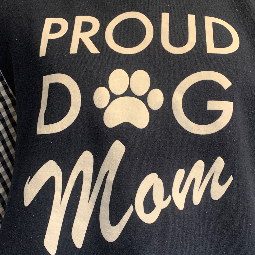 Upcycled  Women’s Navy Proud Dog Mom Top - Picture 4 of 4